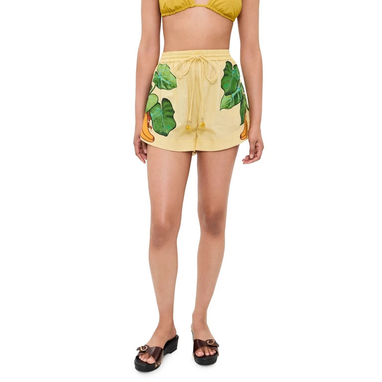 FARM Rio Yellow Banana Grapes Drawstring Shorts Banana Grapes Yellow XXS