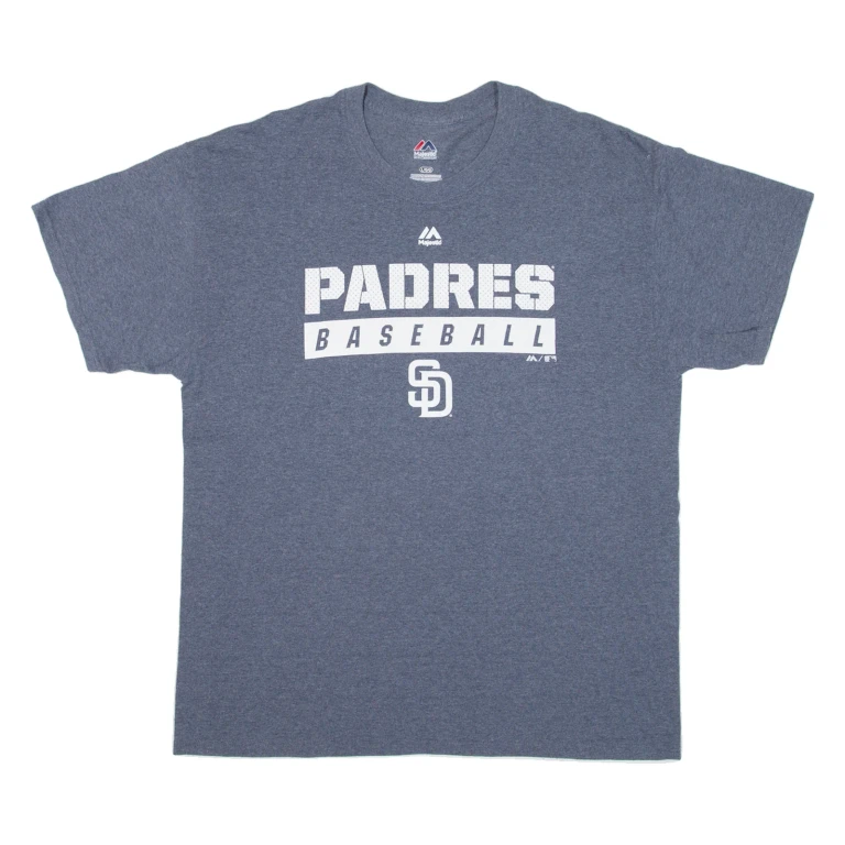 MAJESTIC Padres Baseball Mens T-Shirt Blue USA L