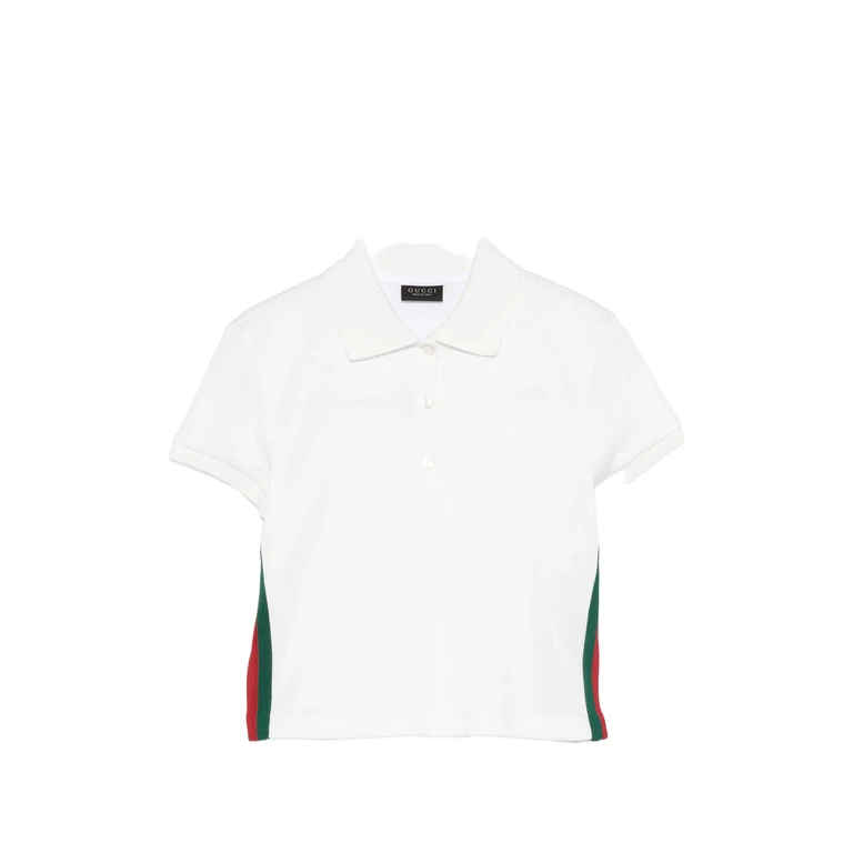 Web-stripe Cropped Polo Top