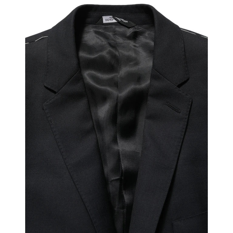 Dolce & Gabbana Black Wool Single Breasted Blazer Jacket Vigin Clothing - Men