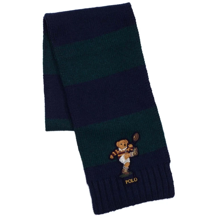 Men's Colorblock Rugby Bear Scarf Kicker Polos