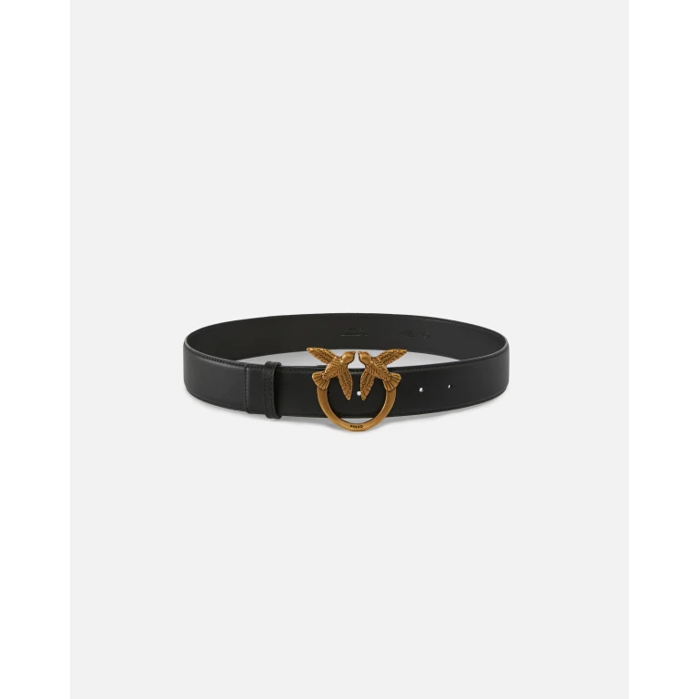 Pinko - Ceinture large Love Birds en cuir 4cm - XS