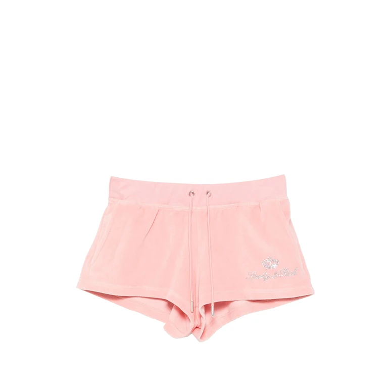 Sporty & Rich X Juicy Couture Crystal-embellished Drawstring Shorts