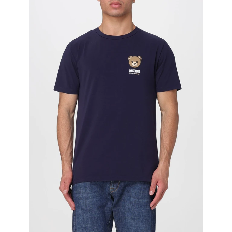 Teddy Bear Print Cotton T-shirt with Logo (A070144100290)