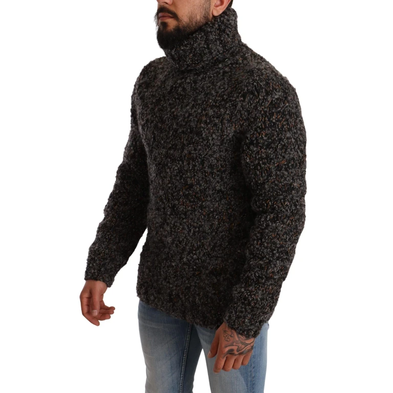 Dolce & Gabbana Gray Wool Blend Turtleneck Pullover Sweater Clothing - Men