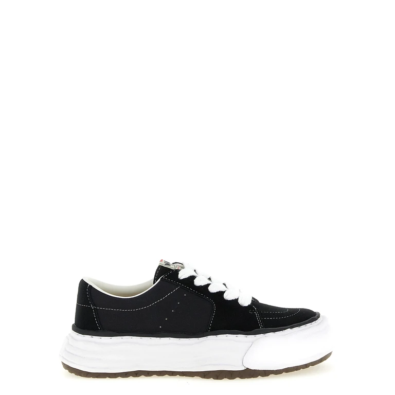 Black Cowhide Platform Sneakers - Men