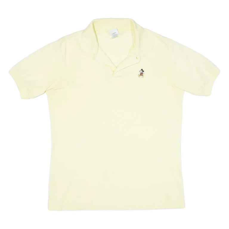 DISNEY Mickey Mouse Mens Polo Shirt Yellow L