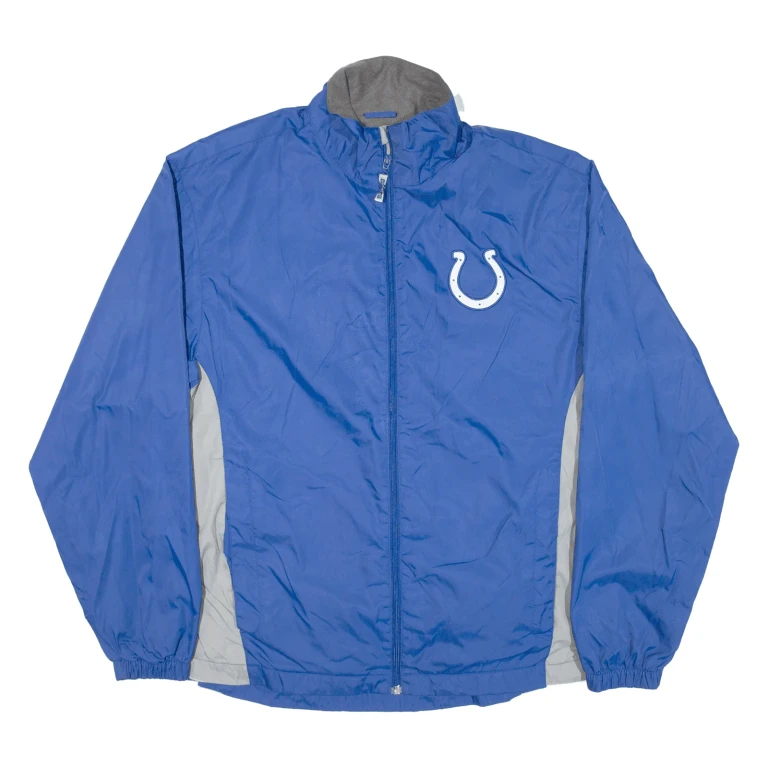 NFL Indianapolis Colts Track USA Jacket Blue Nylon Mens L