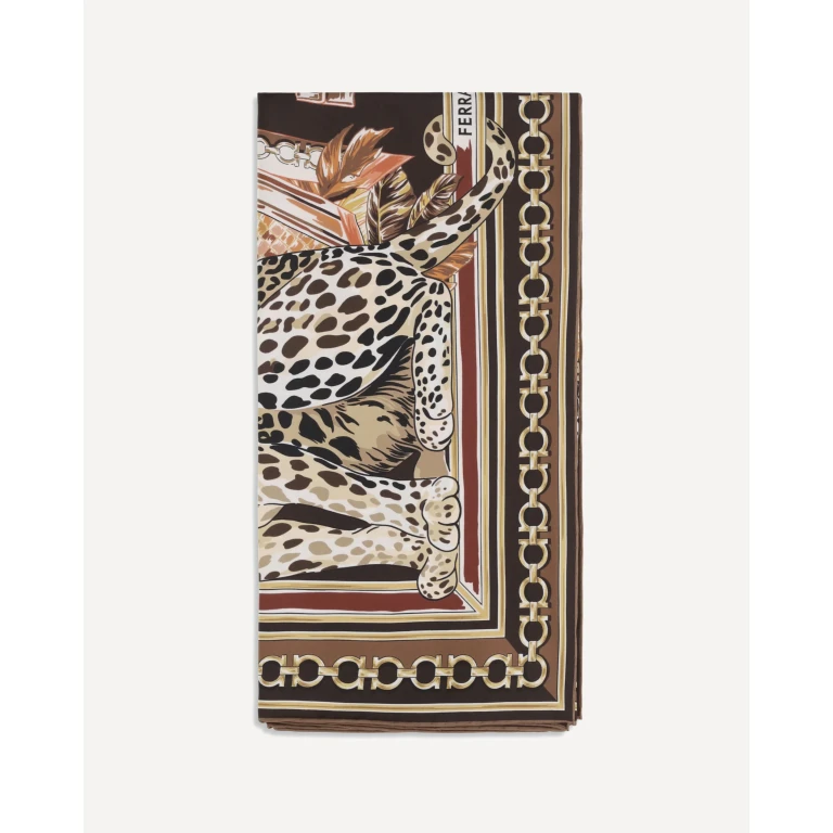 Leopard-print silk Scarf Female UNI