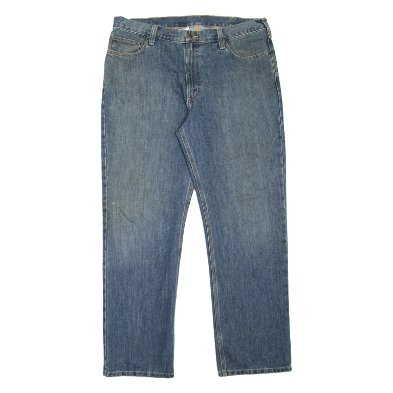 CARHARTT Workwear Mens Jeans Blue Relaxed Straight Stone Wash W38 L32