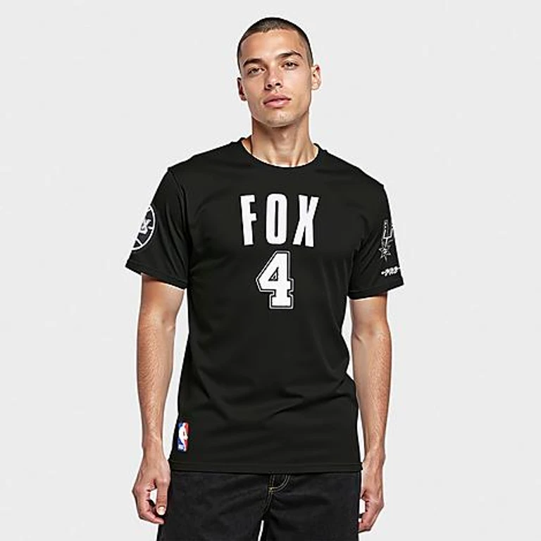 Men's De'Aaron Fox San Antonio Spurs NBA Name and Number T-Shirt in Black Size: Small