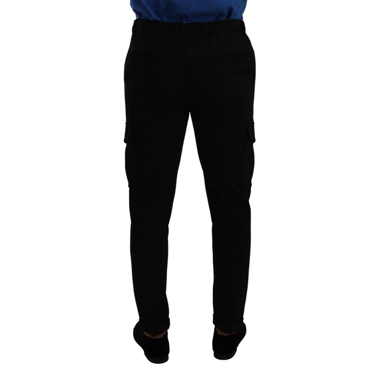 Dolce & Gabbana Black Viscose Skinny Cargo Trouser Pants - Men