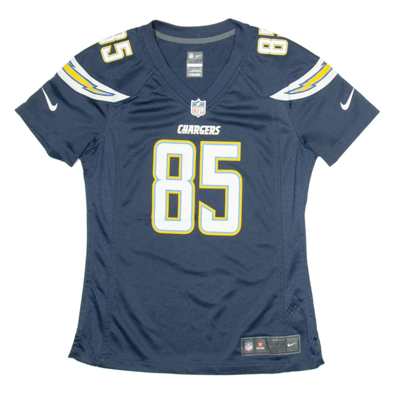 NIKE Chargers 85 Gates Mens Football Shirt Jersey Blue USA V-Neck S