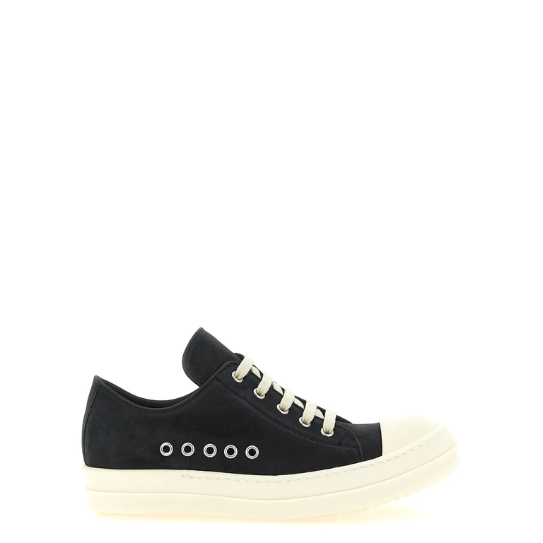 Black Calfskin Low Top Sneakers - Women