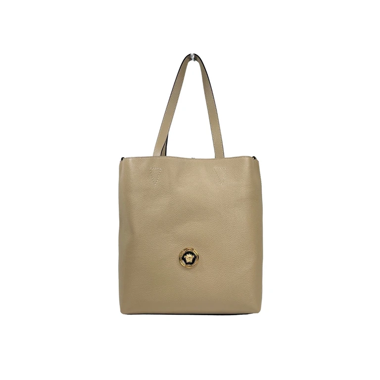 Versace Medusa Large Leather Tote Bag With Pouch Gold - Women