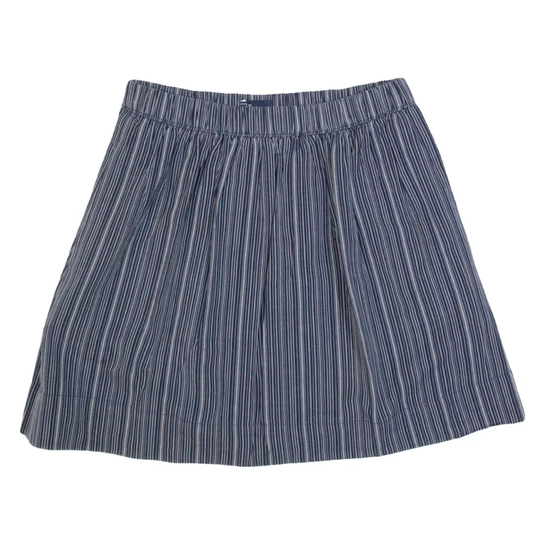 GAP Womens Pleated Skirt Blue Short Striped XS