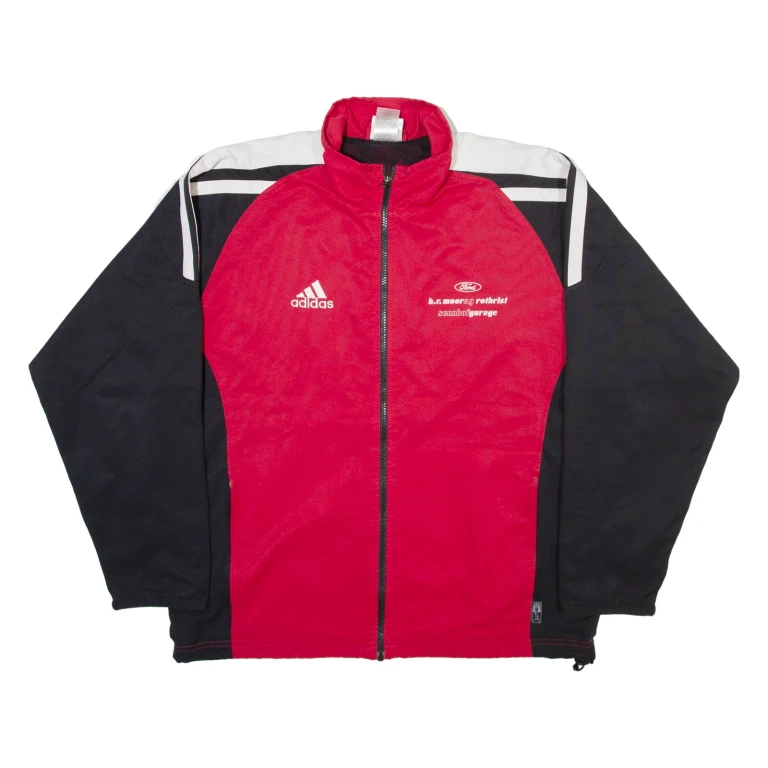 ADIDAS Mens Track Jacket Red Colourblock XL