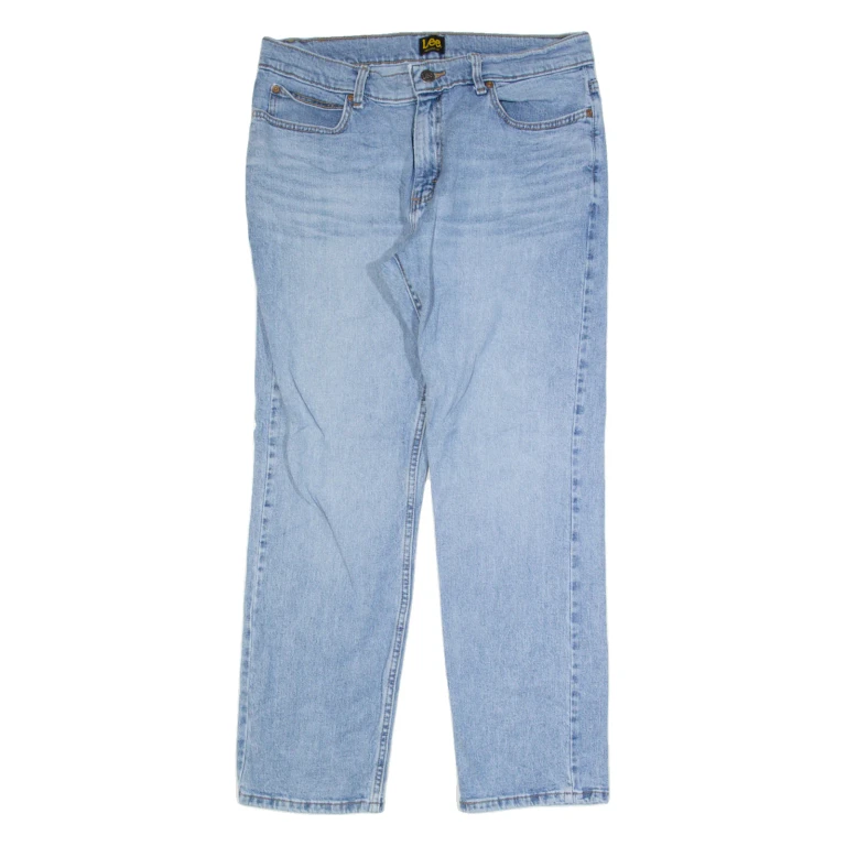 LEE Mens Jeans Blue Relaxed Straight Stone Wash W34 L30