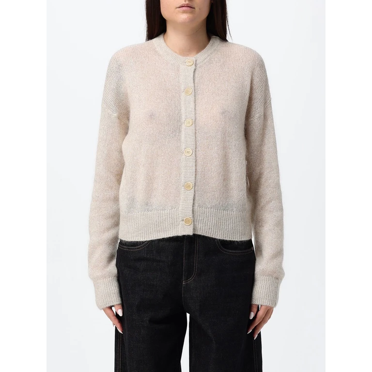 Wool Crewneck Cardigan with Dropped Shoulders (MBG775506PC9179)