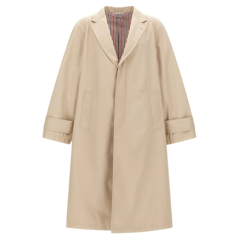 Thom Browne Beige Polyester Coat Clothing - Men