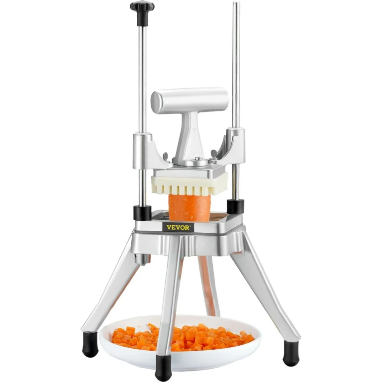 Commercial Vegetable Fruit Chopper 1/4" Blade Heavy Duty Professional Food Dicer Kattex French Fry Cutter Onion Slicer Stainless Steel for Tomato Peppers Potato Mushroom - Silver 2