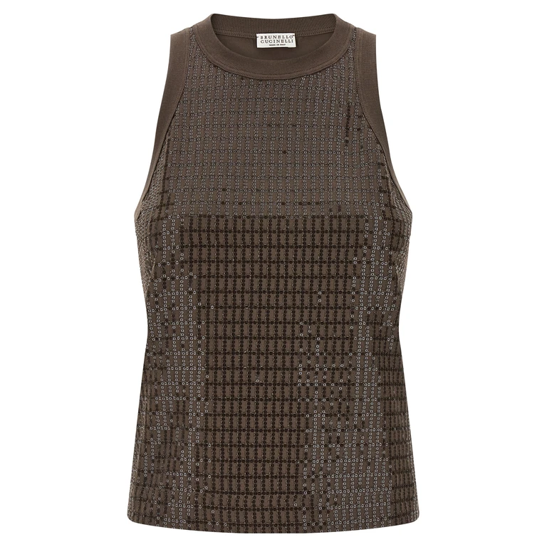 Brunello Cucinelli Brown Cotton Tank Tops - Women