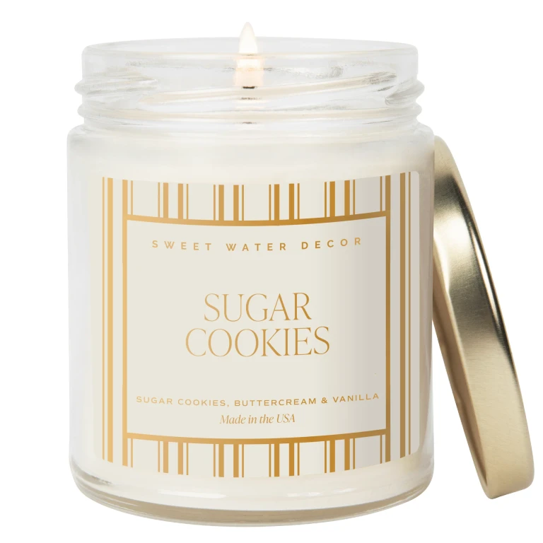Sugar Cookies Soy Candle - 9 oz Patterned Clear Jar