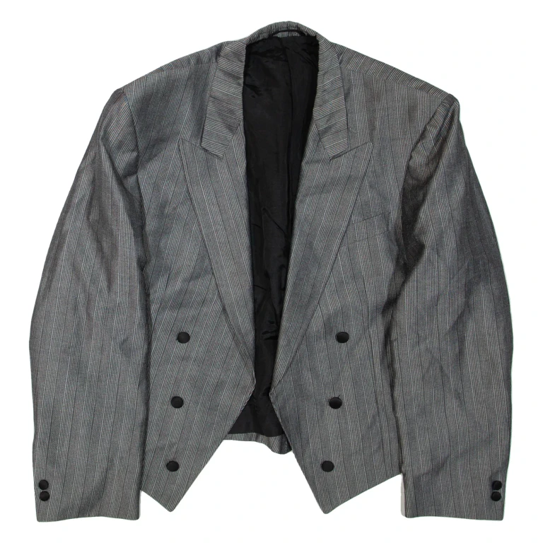 Mens Blazer Jacket Grey Striped XL