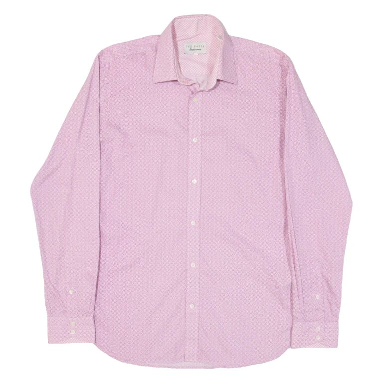 TED BAKER Mens Shirt Pink Long Sleeve S