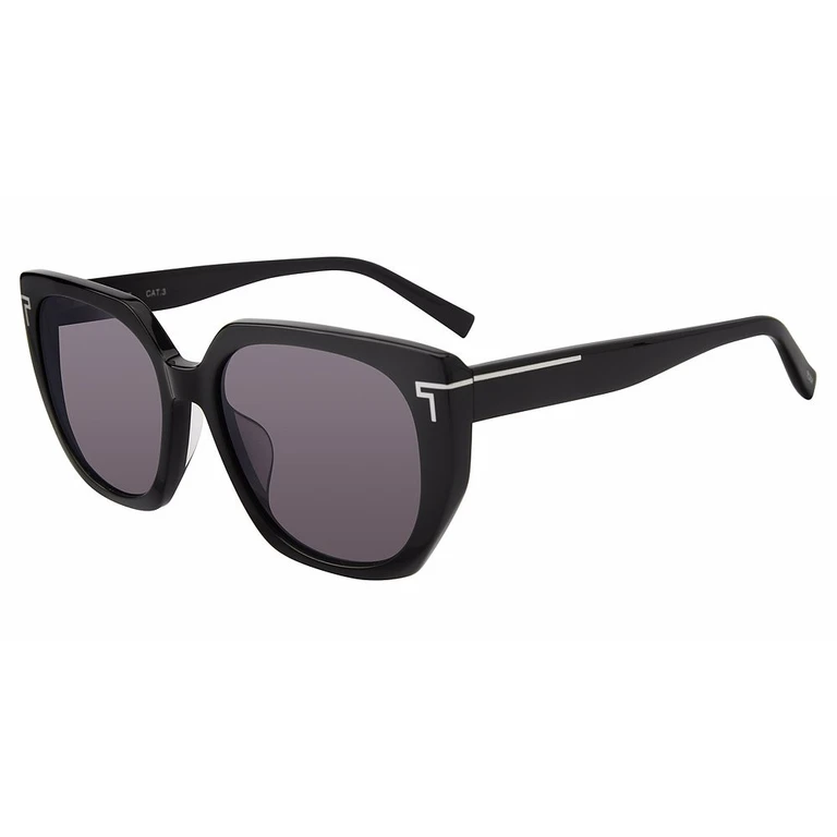 Grey Geometric Unisex Sunglasses STU515 0BLA 56