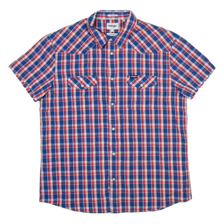 WRANGLER Mens Shirt Blue Check L