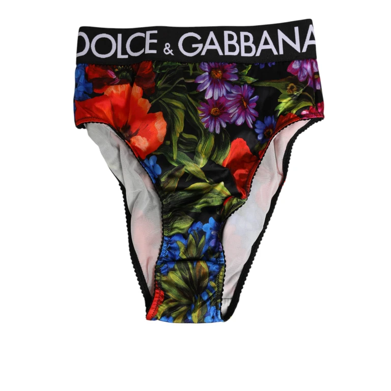 Dolce & Gabbana Multicolor Floral Print High Waist Panty Underwear Nylon Clothing - Women