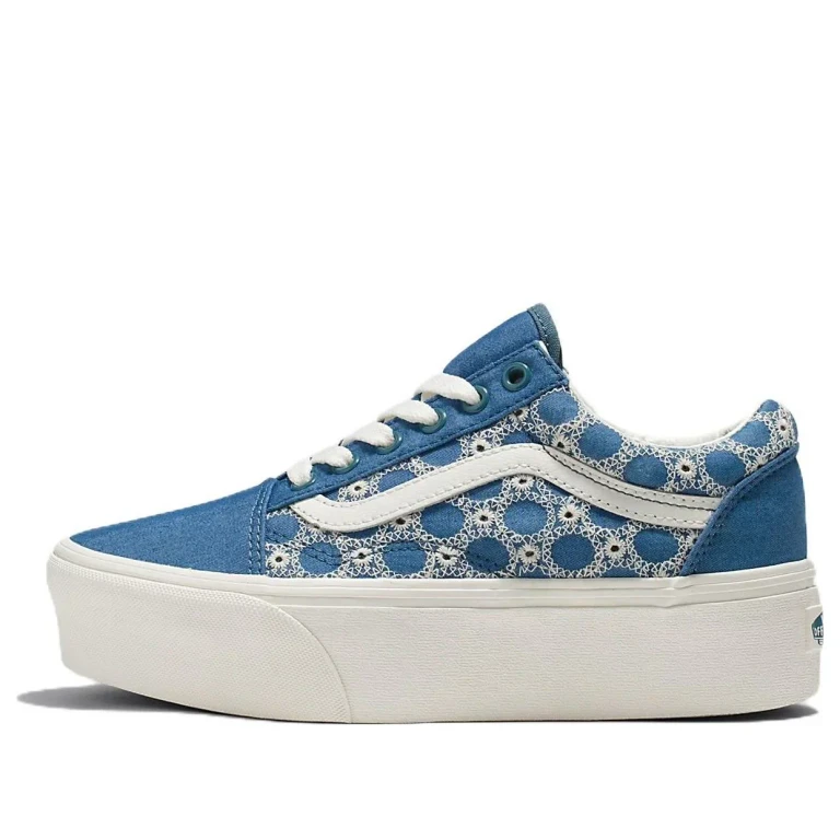 [vn0a7q5mblu] Mens Vans Denim Mix Old Skool Stackform Shoes 'blue' - Blue/white
