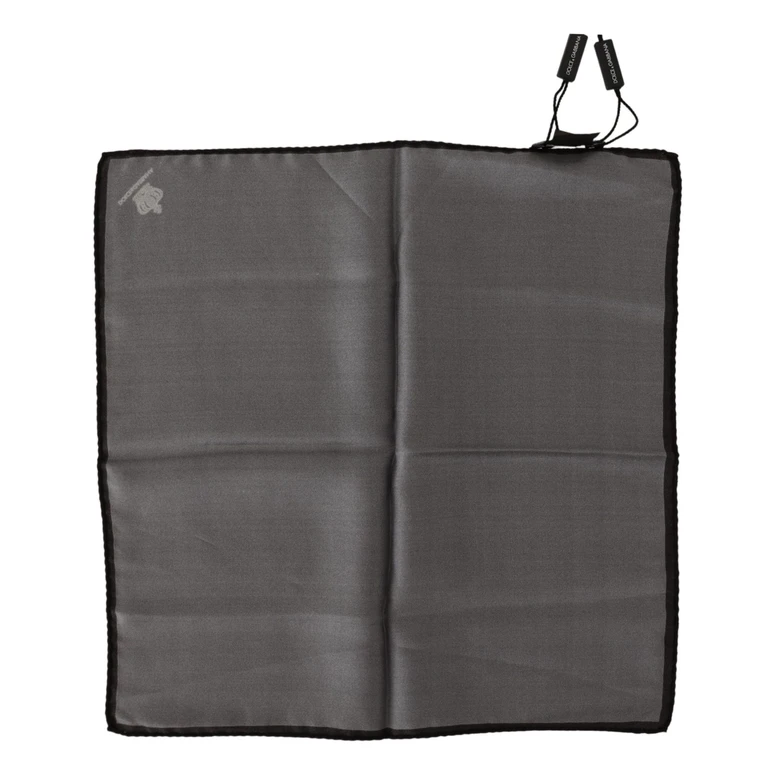 Dolce & Gabbana Gray Silk Square Handkerchief Accessory - Men