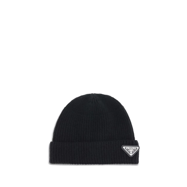 Prada Black Wool Oves Aries Beanie Accessory - Men