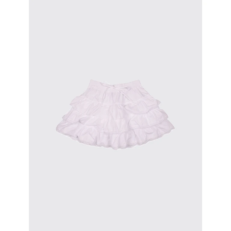 Girl's Cotton Mini Skirt with Ruffles and Embroidery (Z9G70677600099)