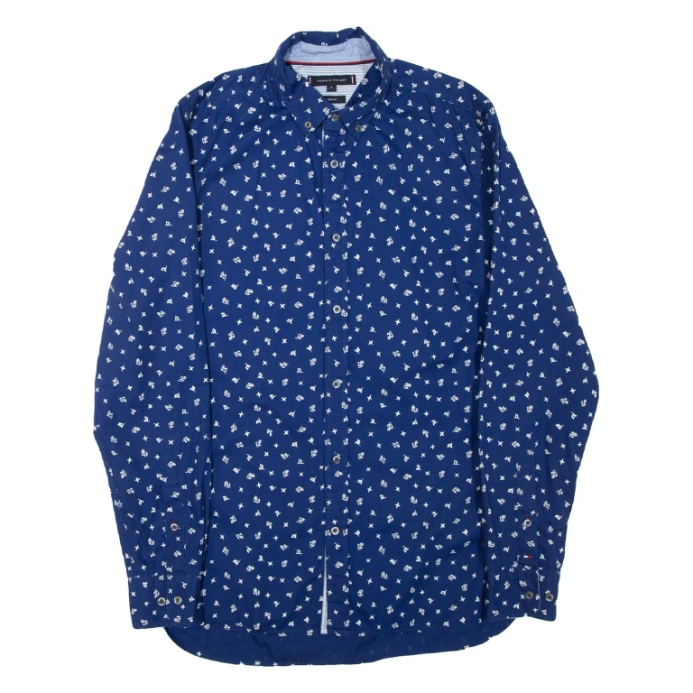 TOMMY HILFIGER Mens Shirt Blue Long Sleeve M