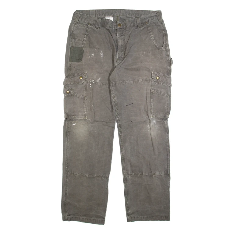 CARHARTT Carpenter Mens Trousers Green Relaxed Straight W38 L34