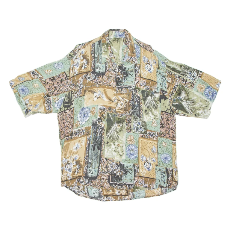 Mens Shirt Brown Crazy Pattern L