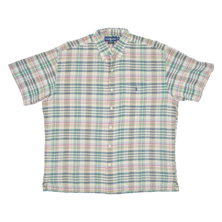 RALPH LAUREN Greggor Mens Shirt Beige Check L