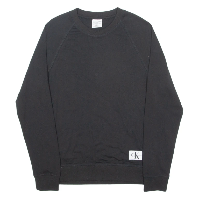 CALVIN KLEIN Mens Sweatshirt Black Crew Neck S