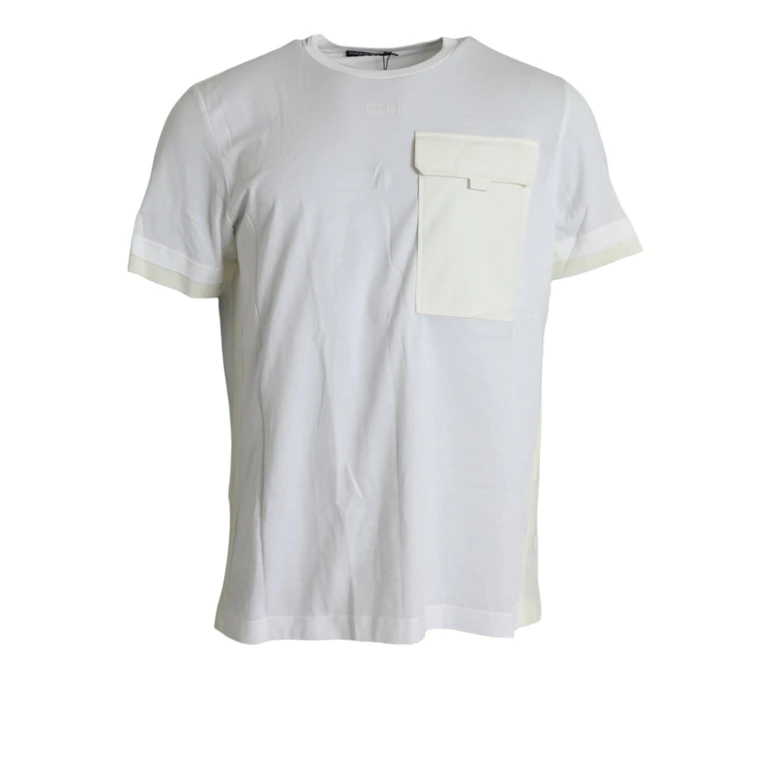 White Cotton Pocket Short Sleeves T-Shirt - Men