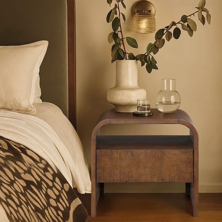 Giada Dark Oak Nightstand with Drawer