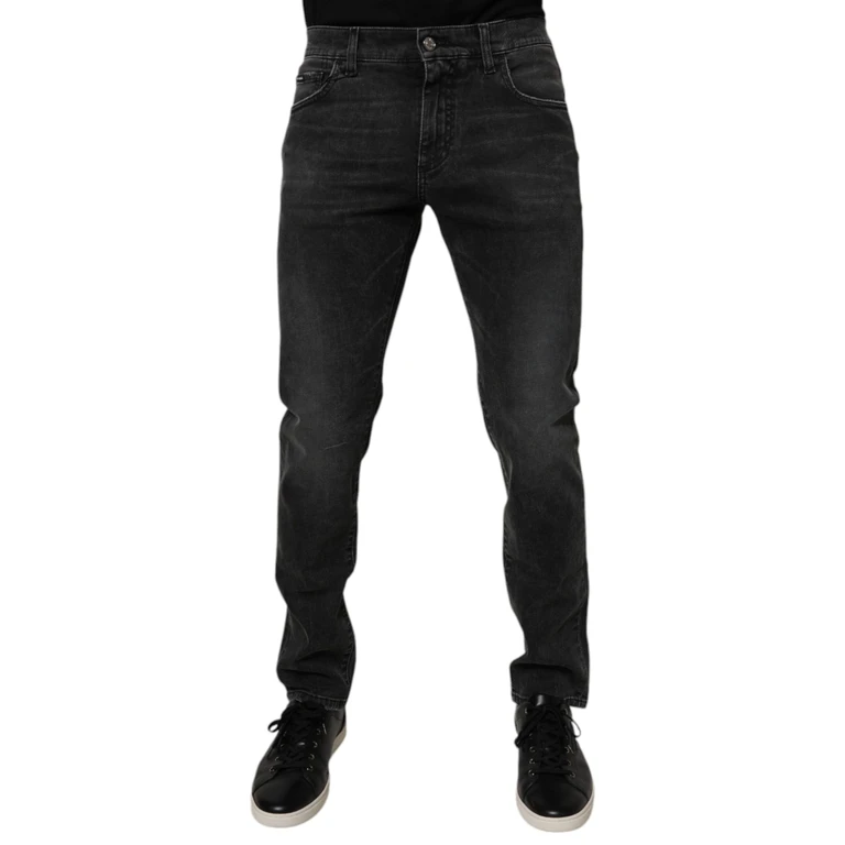 Dolce & Gabbana Black Cotton Stretch Skinny Men Denim Jeans Elastane Clothing - Men