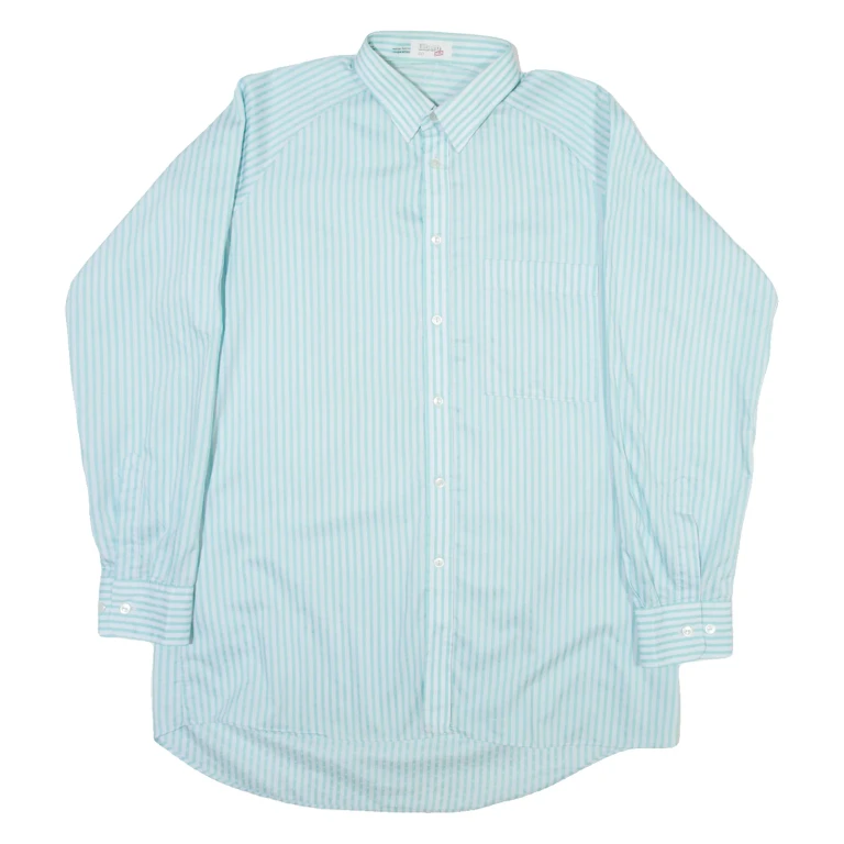 LIBERO Mens Shirt Blue Striped Long Sleeve L