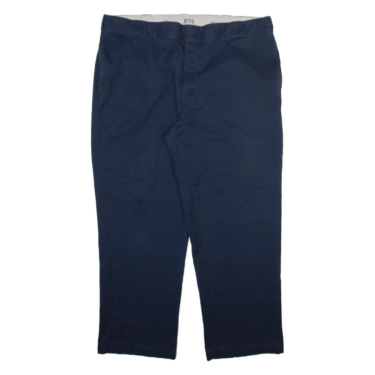 DICKIES 874 Workwear Mens Trousers Blue Regular Straight W42 L30