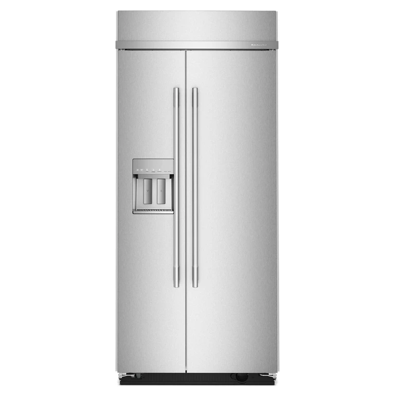 20.8 Cu. Ft. 36 in. Built-In Side-By-Side Refrigerator w/ Exterior Water & Ice Dispenser Measured Fill In Printshield Finish in Stainless Steel