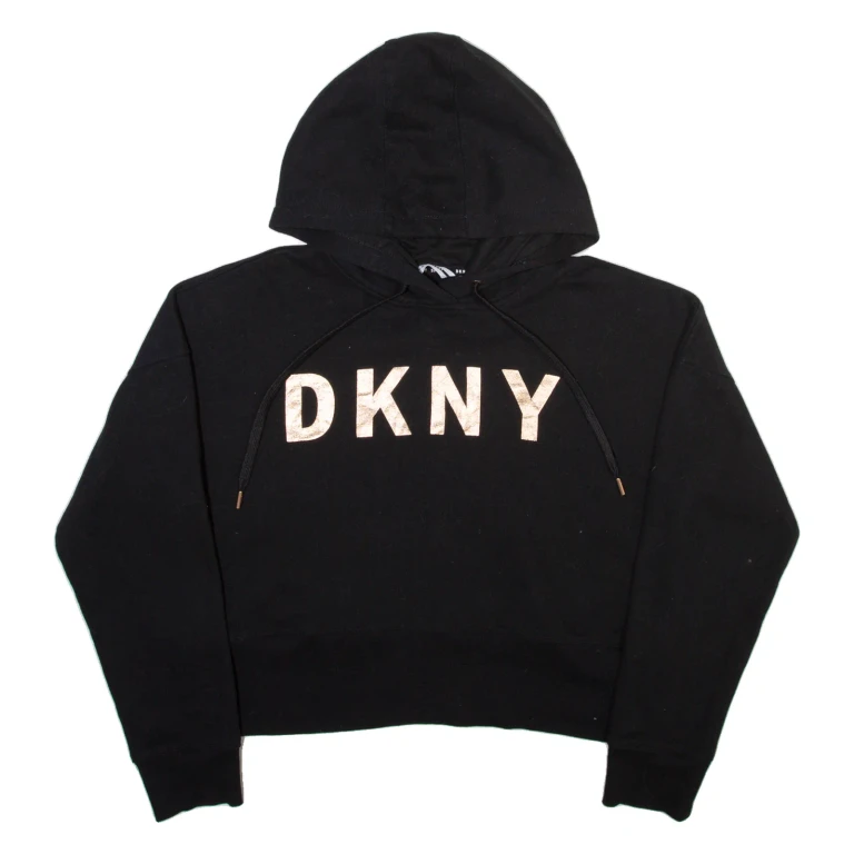DKNY Womens Black Hoodie L