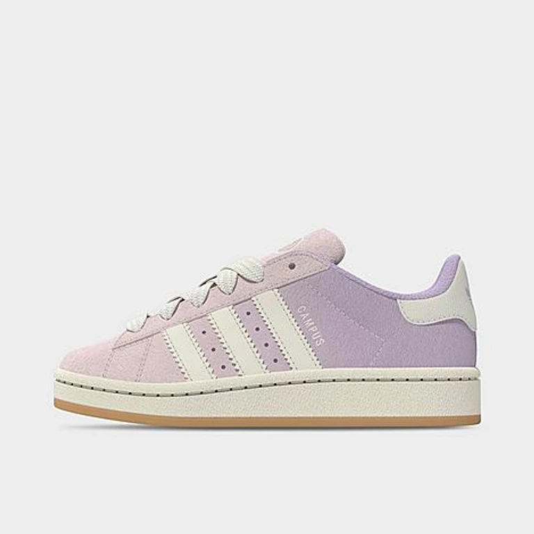 adidas Little Kids Originals Campus 00s Casual Shoes in Almost Pink/Core White/Powder Plum Size: 1.0