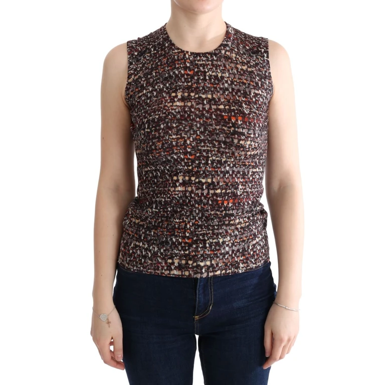 Multicolor Print Knit Top Wool T-Shirt Virgin - Women